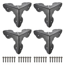 33x33x33mm Metal Box Corner Protectors Edge Guard Black 12pcs