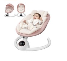 Babyeap Baby Swing for Infants Bluetooth Control 5-Point Harness 5 Speeds Pink