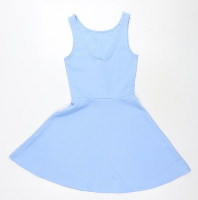 Divided by H&M Damen blau Polyester Trägerkleid Größe 8 U-Ausschnitt Pullover