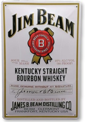 Jim Beam Retro Whisky geprägtes Blechschild Kentucky Bar Hobbykeller Geschenk
