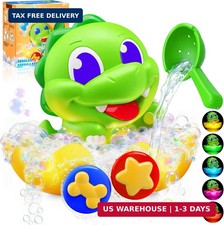 Dinosaur Baby Bath Toys for 1 2 3 Year Old Boys, Dino Bath Bubble Machine with R