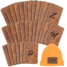 30 Pcs Leather Patches for Hats - Blank Rectangle Faux Leather Hat Patches for
