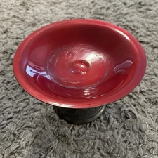 Barton & Reed Silver Plate Compote Red Enamel Pedestal Dish 141