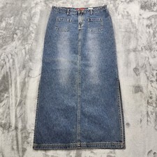 Vintage Y2K Union Bay Skirt Womens 9 Juniors Maxi Pencil Denim Side Slits Boho