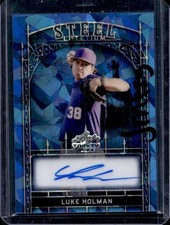 2024 Leaf Trinity Luke Holman Steel Lutetium Crystals Blue Auto Autograph #/7