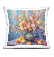 Peach & Florals Bouquet LSR Design Studio Indoor Printed Throw Pillow, 18 x 7...