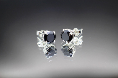 #ad 2 Ct Black Diamond Stud Earrings Great Shine AAA Grade Certified Birthday Gift $89.99