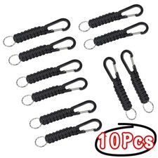 10Pcs Paracord Keychains with Carabiner Braided Keys Lanyard Ring Hook Clip