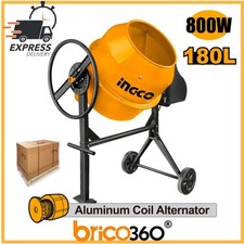 BETONIERA ELETTRICA 180Lt 800W INGCO MIX180 IMPASTATRICE MISCELATORE CEMENTO 