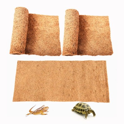 Reptile Carpet Natural Coconut Fiber, 36'' x 18'' Tortoise Carpet Mat for Pet T...