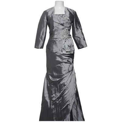May Queen, Abendkleid, Größe: 38, Grau, Polyester, Einfarbig, Satin, Damen #a0B