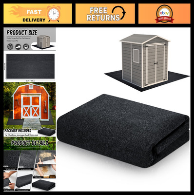 Outdoor Waterproof Shed Floor Mat 6x3 ft - Durable Nonslip Protector Rug for Gar