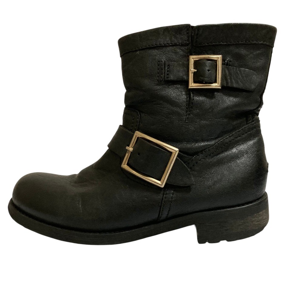 靴 JIMMY CHOO engineerboots grunge 37.5 JIMMY CHOO classic model leather engineer boots, size 36.5, black