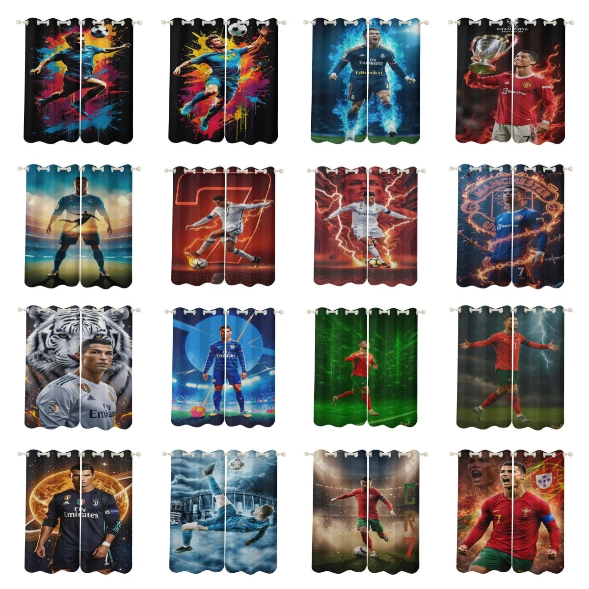 Die-hard Sports Fan Blackout boys Bedroom Curtain Thermal Ring Top Eyelet Gift