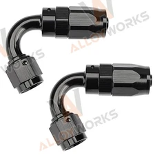 2pcs 4AN Hose End Fitting 120 Degree Swivel for CPE Braided Hose AN4 Black