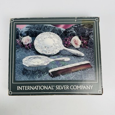 International Silver Company 3 Pieces Mirror Brush Comb Set New Open Box