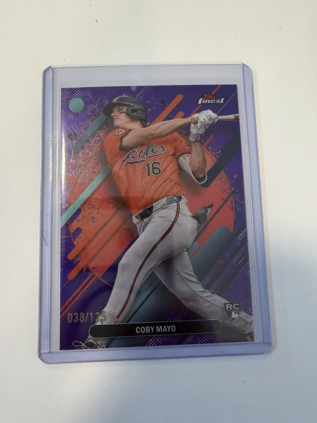 2025 Topps Finest - Rare Coby Mayo #255 Purple Refractor /125 (RC)