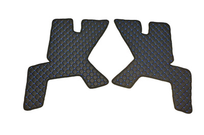 Schwarz W/ Blau Stitches Links + Rechts Eco Leder Tür Matten für Renault Gama T