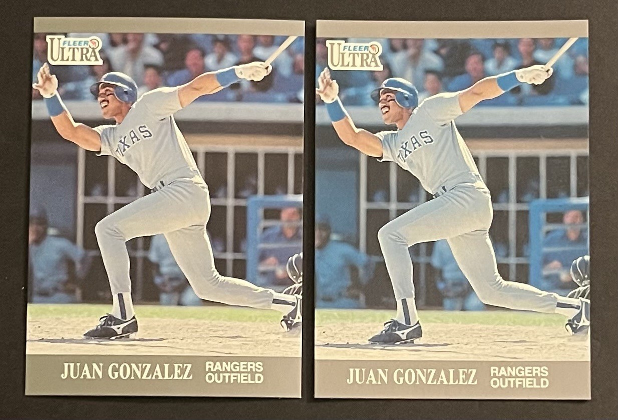 (2) 1991 FLEER JUAN GONZALEZ #U-55 ULTRA UPDATE TEXAS RANGERS 1