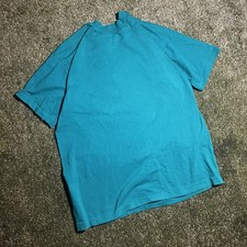 Fruit of the Loom Single Stitch Blank Tee Teal Made In USA Vintage Preshrunk