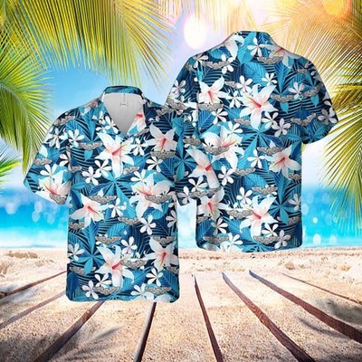 US Air Force Enlisted Aircrew Basic Wings Hawaiian Shirt 8211 Mens Hawaiian Shir