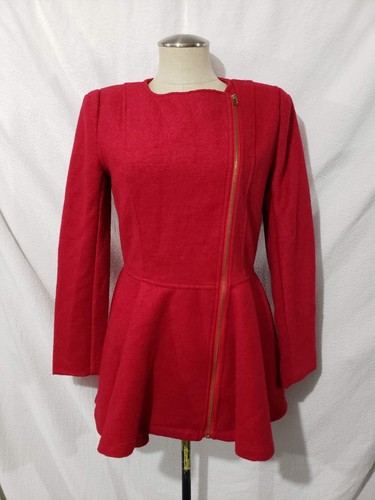 BABI Vtg Designed By Korea Dark Red Zip Jacket Pleated Zip M - Picture 3 of 14