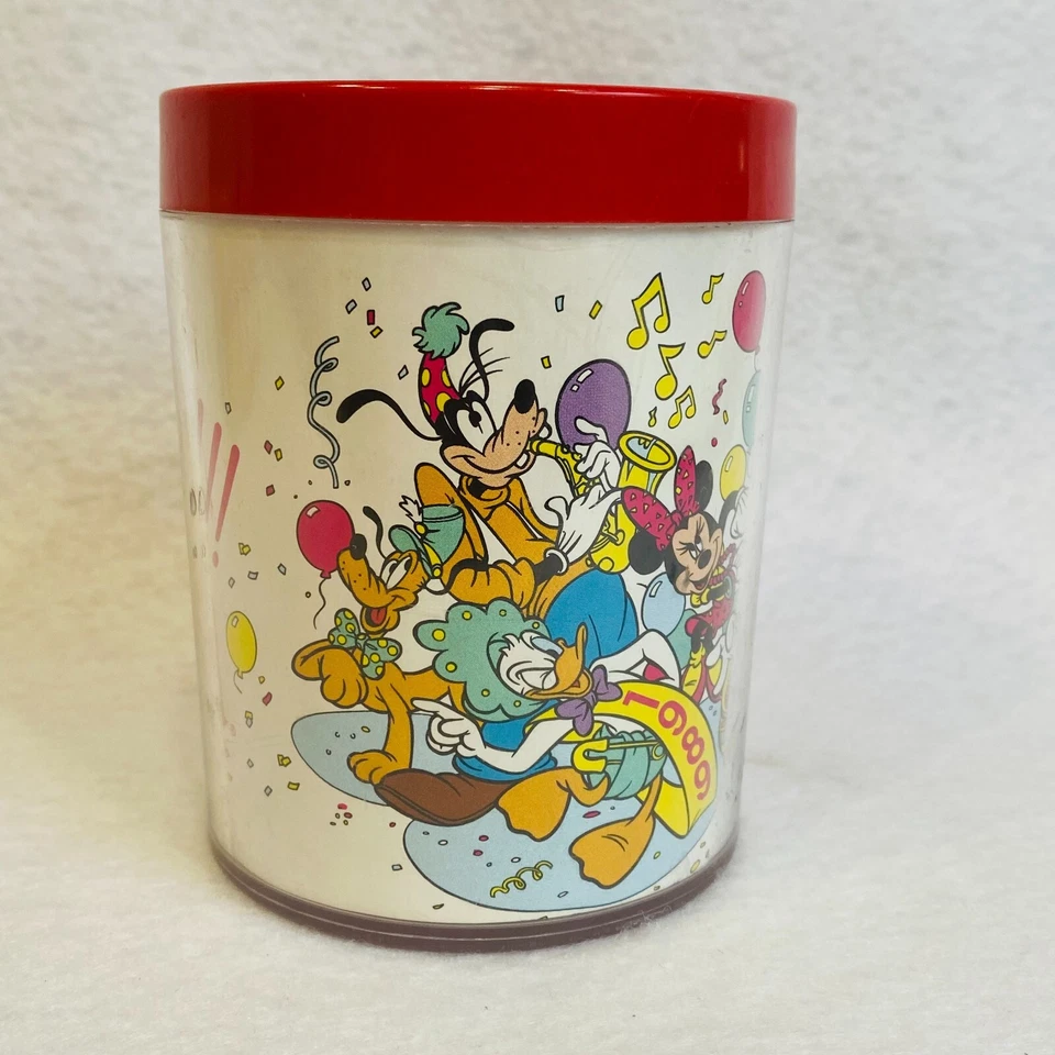Disneyland 1989 Новый год пластиковая красная кружка чашка Disney Park Микки и друзья - Изображение 2 из 4