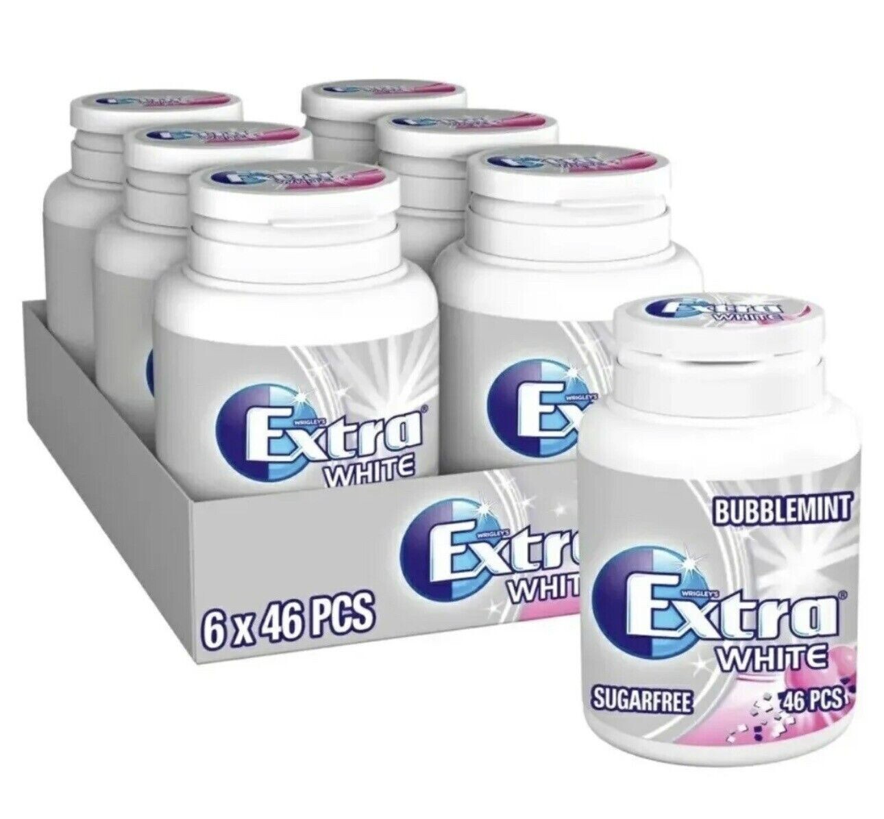 Wrigley's Extra Bubblemint Chewing Gum Tubs 46pcs x 6 tubs (pm) EXP 11