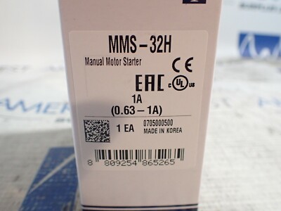 New LS Electric Manual Motor Starter MMS-32H 0.63-1 Amp  0705000500
