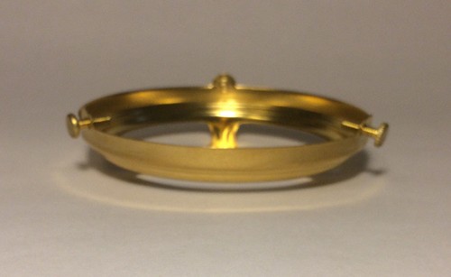 New 4" Fitter Unfinished Stamped Brass Shade Holder w/ 3 Set Screws, 1/8 IP #74U - Picture 3 of 4