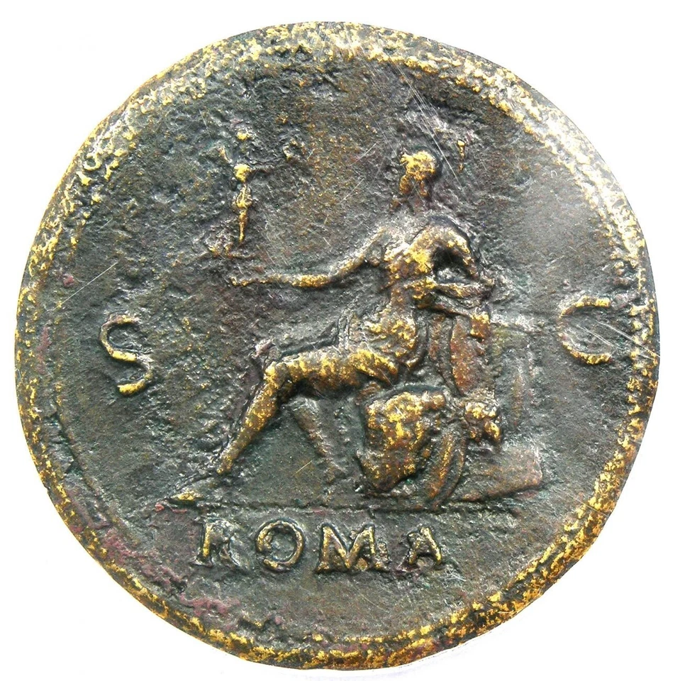 Ancient Roman Nero AE Sestertius Copper Coin 66 AD - ANACS VF35 - Rare Coin! - Image 4 of 4