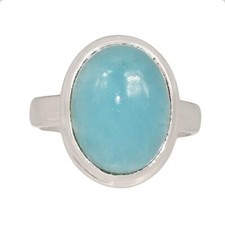 Natural Aquamarine - Brazil 925 Sterling Silver Ring Jewelry s.6 CR69413