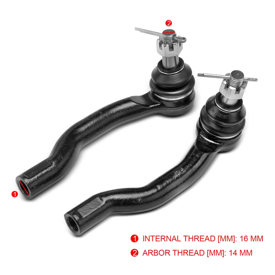 2x Outer Front Tie Rod Ends for Nissan Navara Pathfinder D22 D40 R51 2005-2019 - image 2 of 4