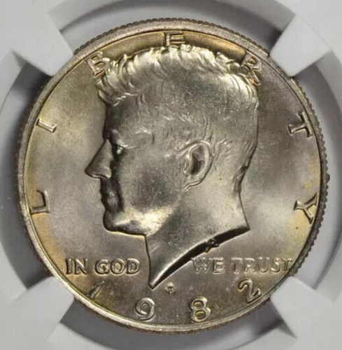 1982-P Kennedy Half Dollar NGC MS-65 Broken Collar Two Break Planchet Mint Error - Picture 12 of 13
