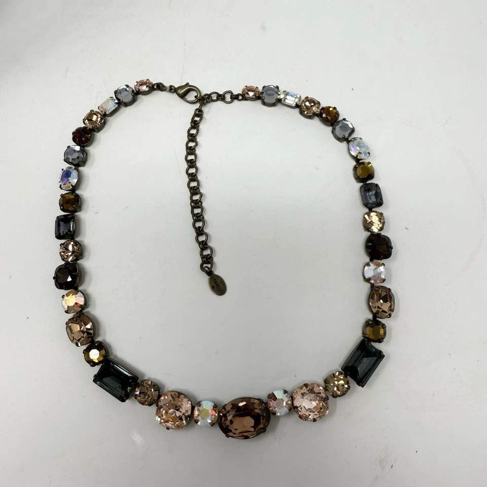 Hermoso Collar Sorrelli Cristal Tono Marrón Tenis Declaración Tansy Línea Grande Foto 4 de 4