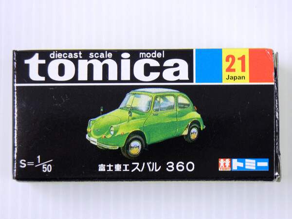 TOMICA BLACK BOX No.21 FUJI SUBARU 360 1/50 DIECAST CAR TOMY Japan