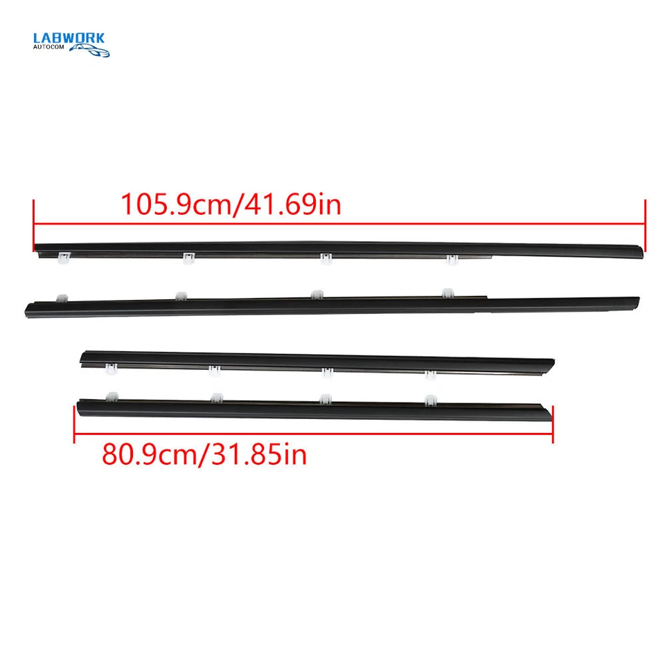 For HONDA CIVIC 2012-2015 Outer Window Moulding Trim Weather strips Seal Black Foto 2 de 4