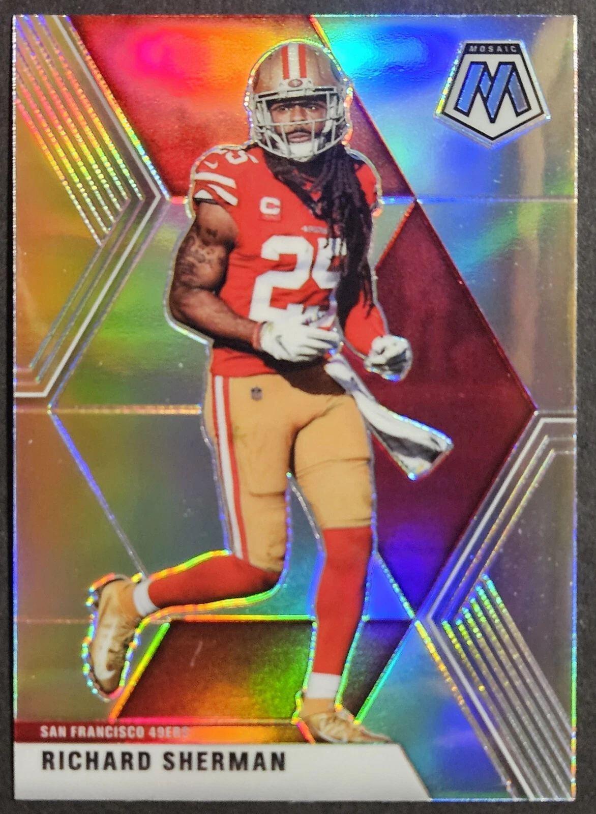 2020 Mosaic Richard Sherman #176 Silver Holo Prizm