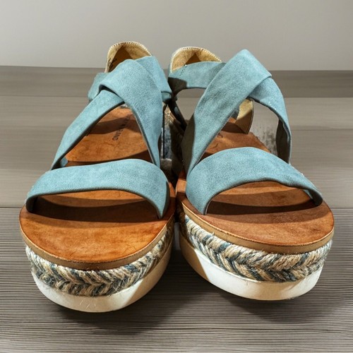 LUCKY BRAND Sandals Womens Size 8 Light Blue Johannas Platform Strappy Wedges - Picture 3 of 8