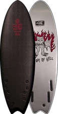 Ocean and Earth Bat Outa Hell Quad Softboard 5'6" Black