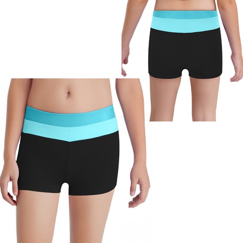 Girls Gymnastic Dance Shorts High Waist Elastic Workout Volleyball Activewear - Picture 25 of 33