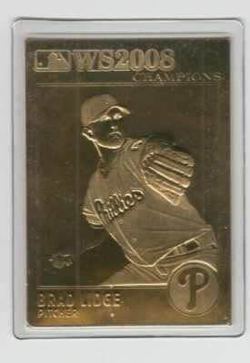 Brad Lidge Danbury Mint Philadelphia 2008 WS Sealed 22 kt Gold Card