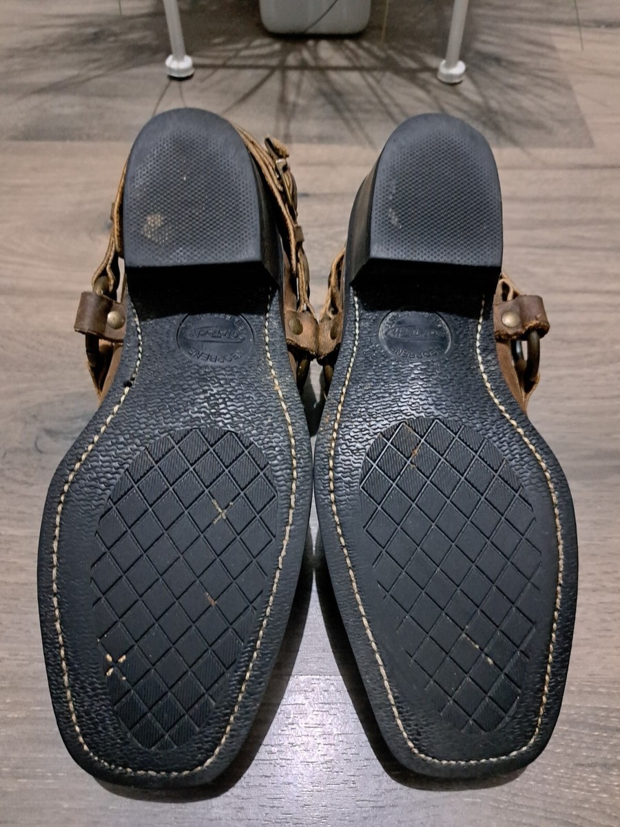 EUC FRYE Leather Biker Belted Harness Slip On Mule Bootie  display picture 2