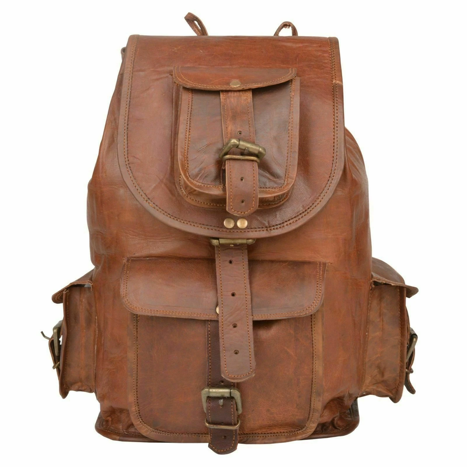 Vintage Men's Leather Backpack Bag Shoulder Briefcase Rucksack Laptop Bag