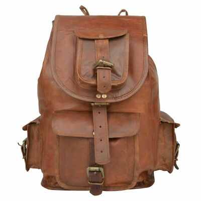 Vintage Herren Leder Rucksack Tasche Schulter Aktentasche Backpack Laptoptasche
