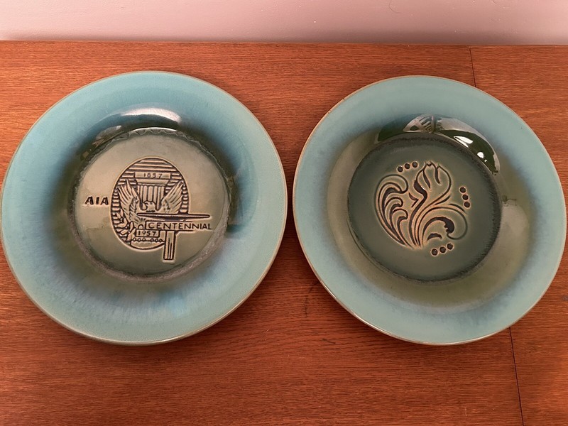 Sparta Ceramic Co Dinner Plates Romany Floral & AIA Designs 1957 Limited Edition
