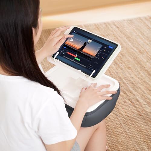 iPad Pillow Stand for Lap, Angle Adjustable Tablet Pillow Stand, Soft Cushion - Picture 3 of 7