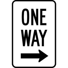 Metal Sign - One Way Right Arrow Aluminum 8" X 12"