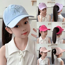 Children Sun Visor Hats Empty Tail Tie High Ponytail Baseball Cap Summer New 