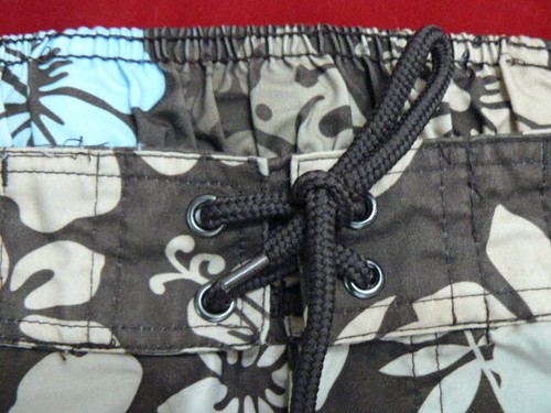 *JOE BOXER MEN SIZE L (32x10) BROWN FLORAL SWIM TRUNKS BOARD SHORTS-21" LONG - Picture 4 of 5
